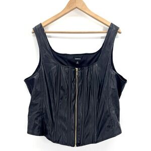 Torrid Womens 3X Faux Leather Corset Top Zip Bustier Whimsigoth Steampunk Cyber